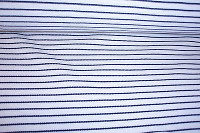''NEW'', Natural/Navy Stripe Pique, Cotton/Poly, Cloth Fabric Material Marcella
