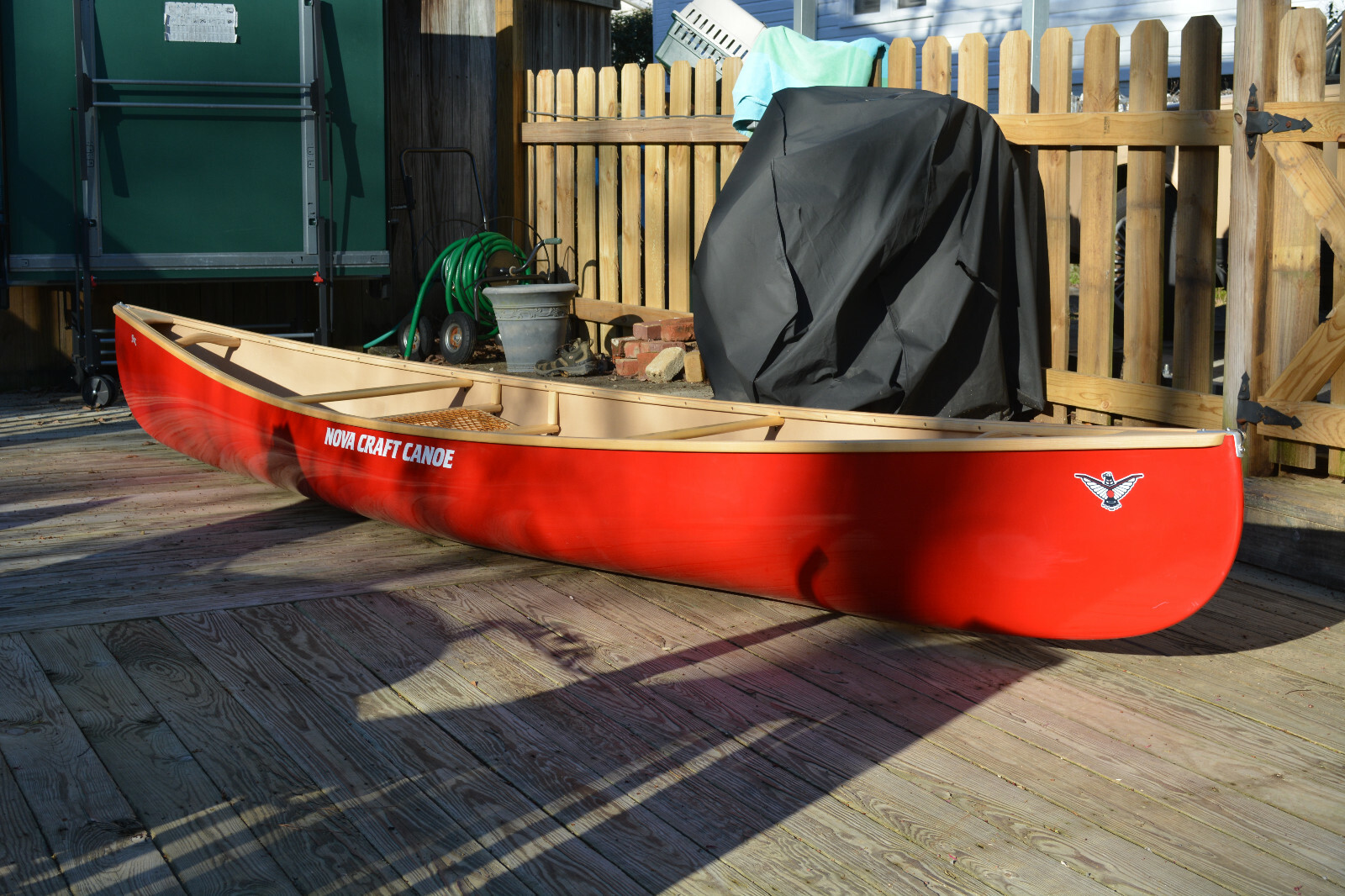 2018 NOVA CRAFT Fox 14' Solo Canoe - TuffStuff, Wood gunwales