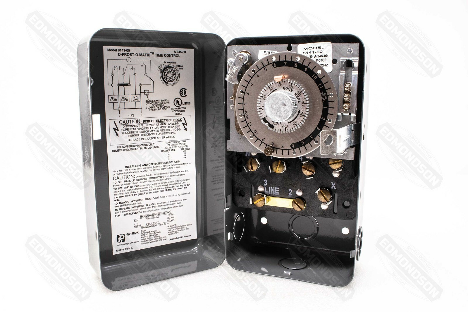 Paragon 8141-00 Defrost Commercial Timer Control Time