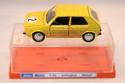 Schuco 306 624 Volkswagen Golf Rallye yellow perfect mint in box superb set