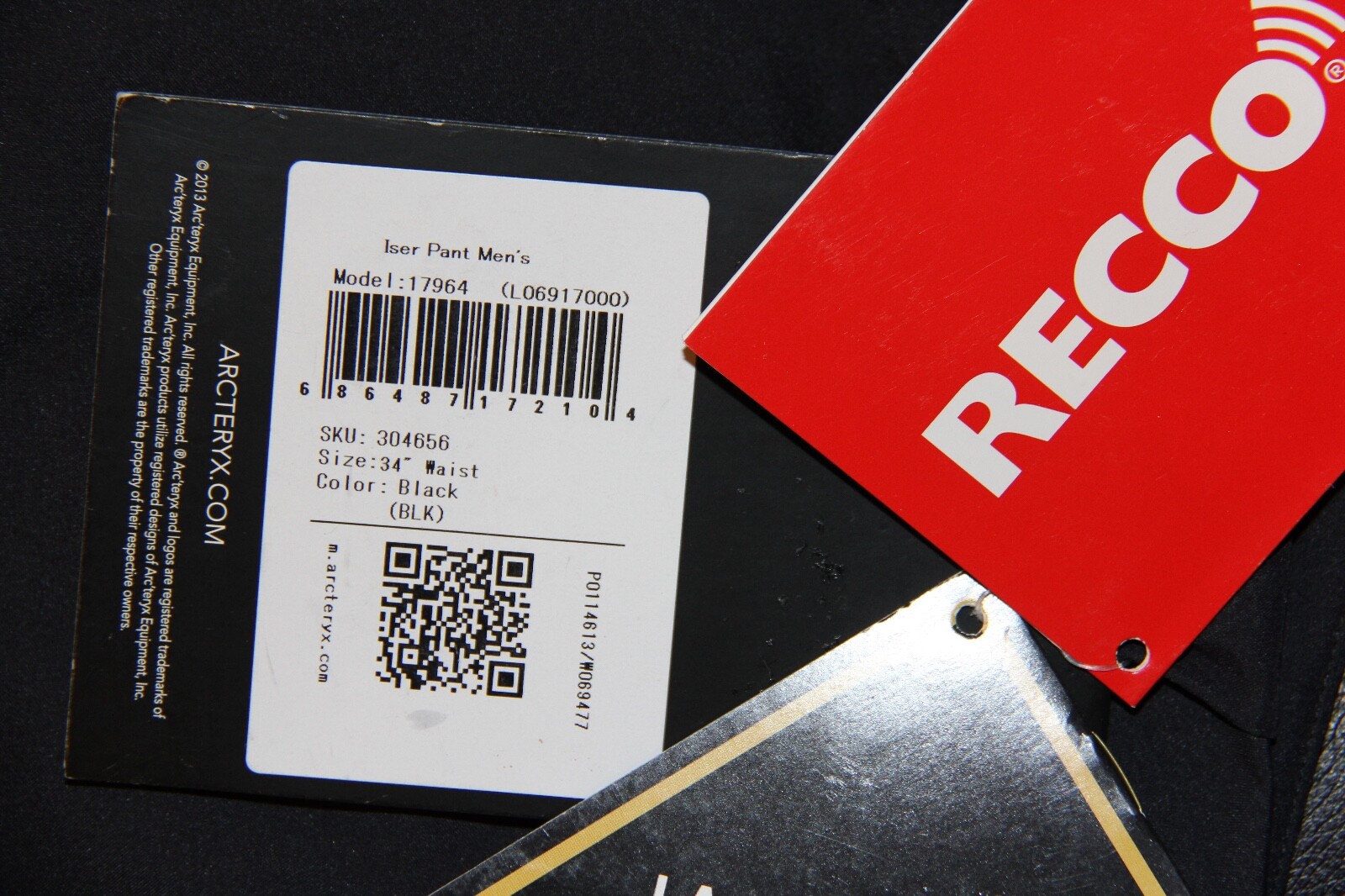 Arc'teryx Iser Pant Men's Gore-Tex Ski Snowboard - Size 34 Reg - Black - NEW