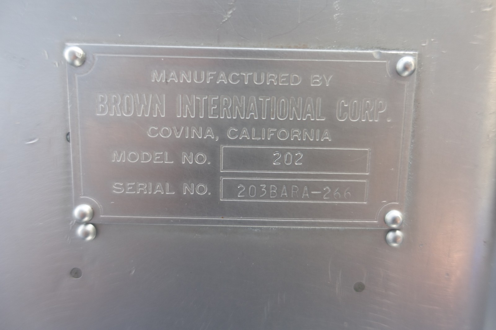Brown International Corporation Pulper / Finisher Model 202