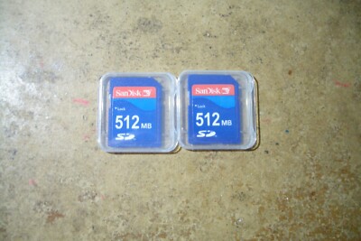 QTY=2 SD CARD SANDISK 512MB