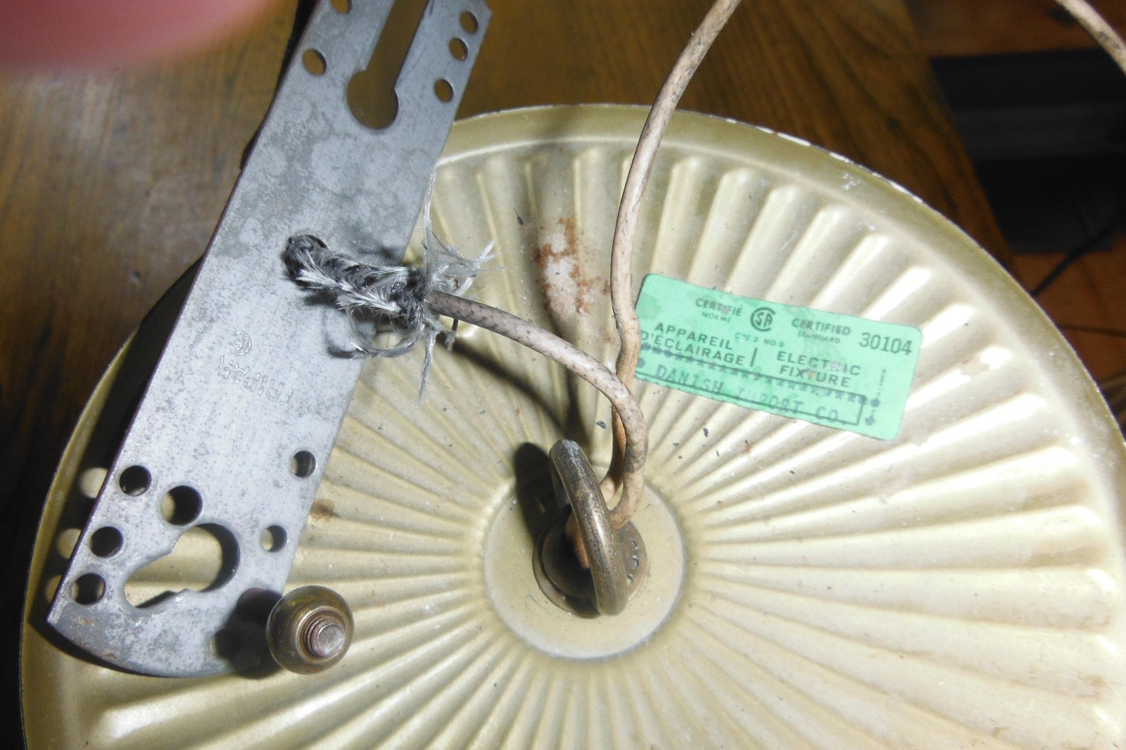 Vintage Danish Coach Style Leaded Slag Glass Ceiling Light Fixtures