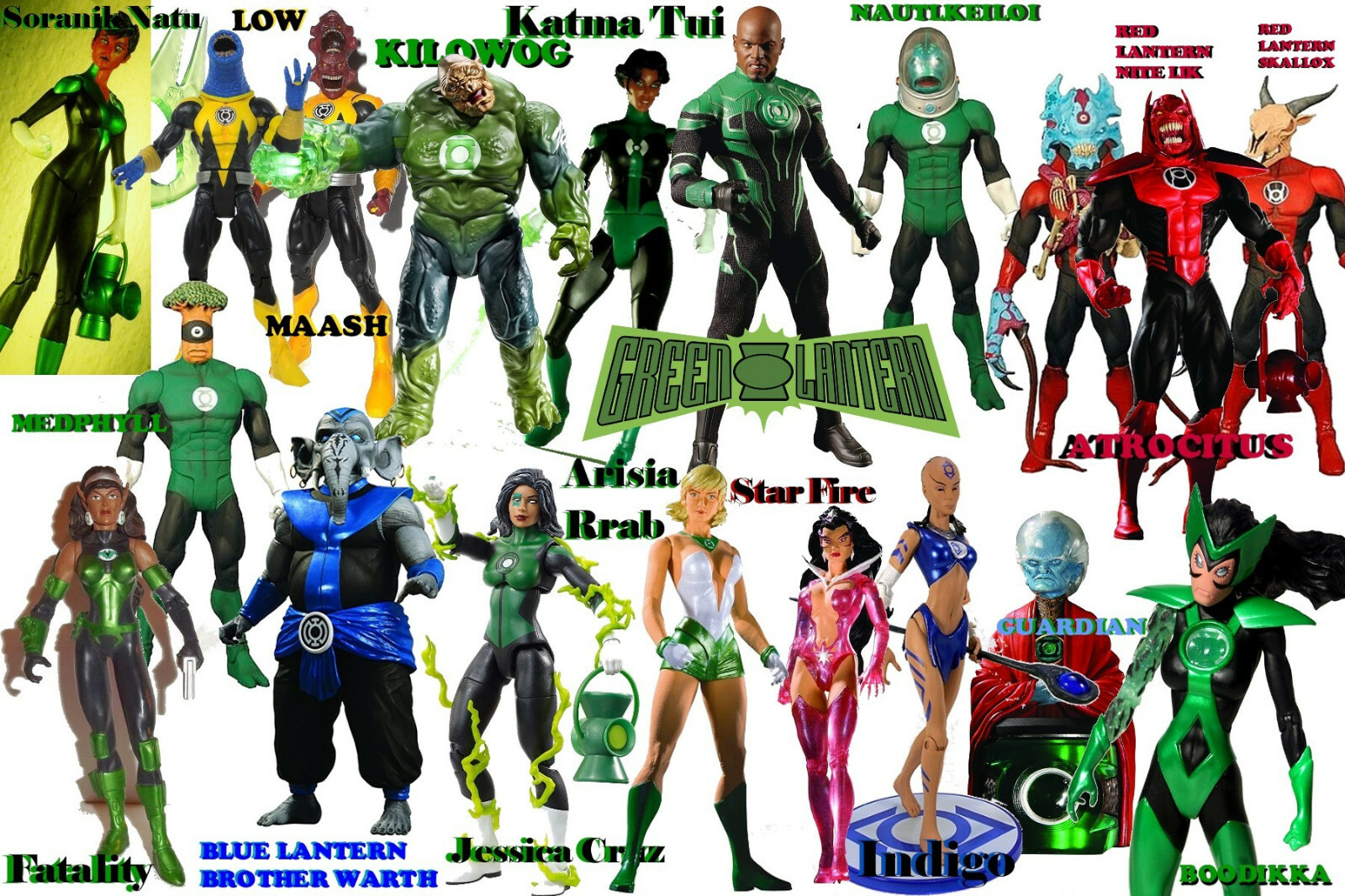 MEZCO GREEN LANTERN, ARISIA, J.CRUZ, BLUE LANTERN 23 FIGURE MEZCO GREEN LANTERN, ARISIA, J.CRUZ, BLUE LANTERN 23 FIGURE