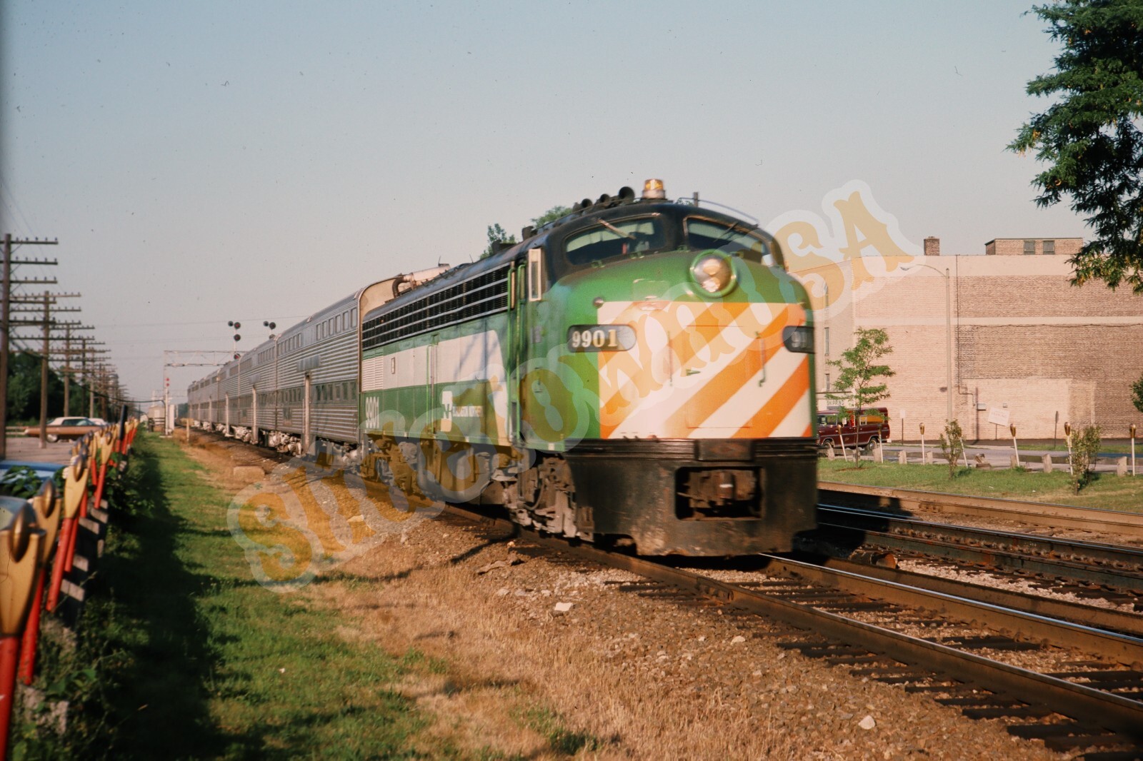 PUTS　キャンバス作品　2017 Vtg Duplicate Train Slide 17 Delaware & Hudson Engine