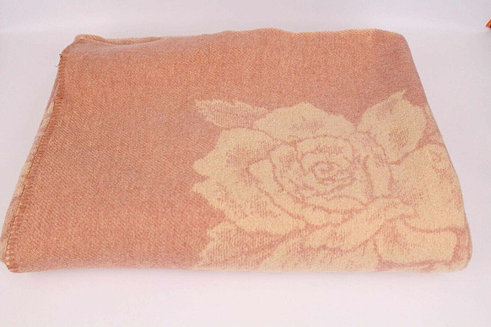 Vintage Pink Golden Dawn Floral Rose Pattern Wool Blanket 88