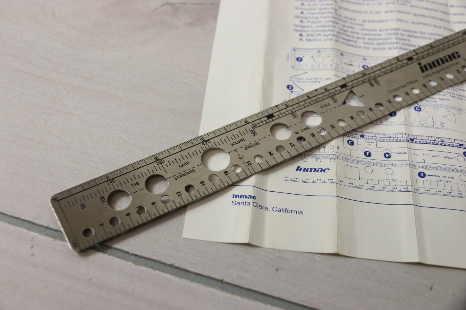 Inmac Forms Design Ruler No.5950 Scale Template Caliper Metal USA Graduated