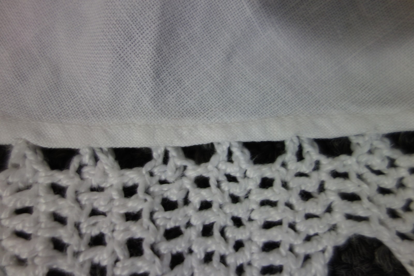 1920's Round Table Topper-Ornate Crocheted Trim-White Linen-49