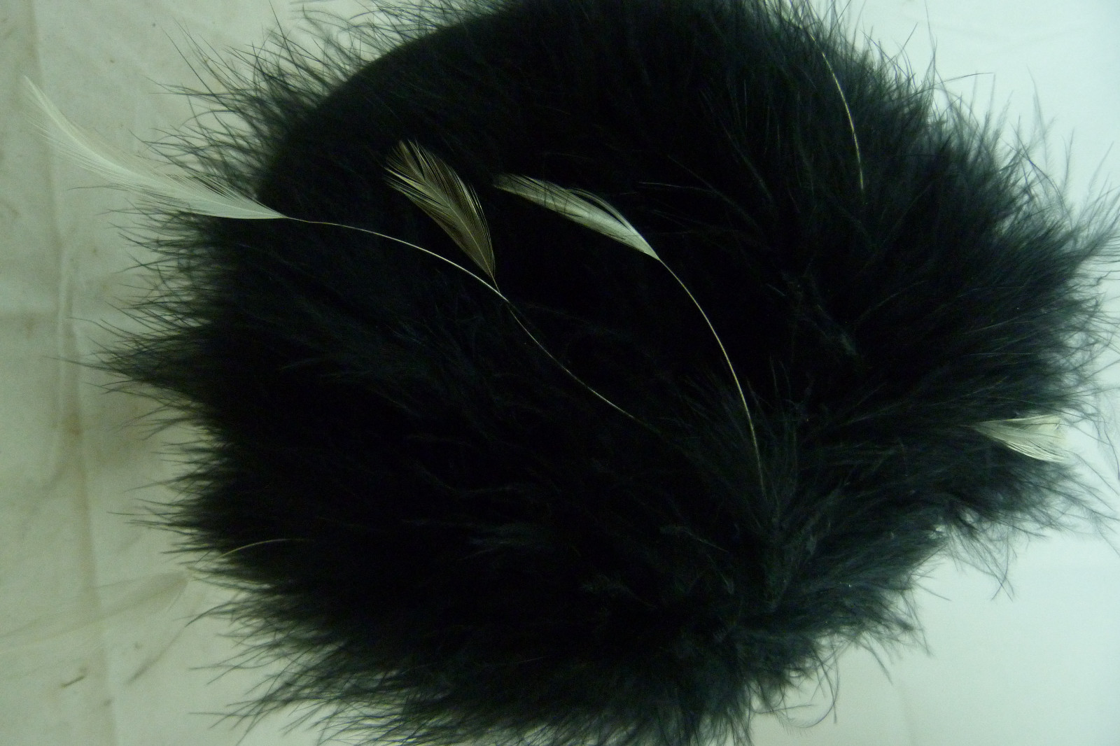 Vintage Ladies Black Feather Hat Womens Fancy Cap Fuzzy Holiday Church Sunday