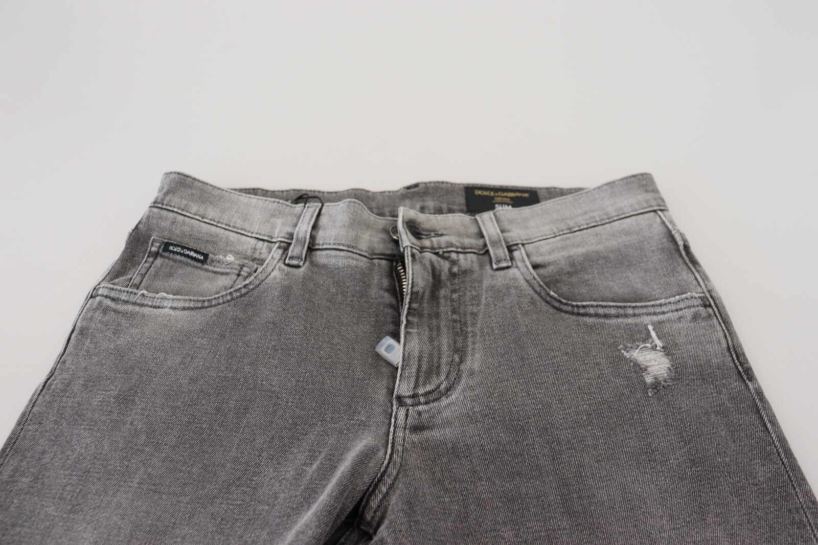 Pre-owned Dolce & Gabbana Jeans Grey Washed Cotton Skinny Denim It44/w30/xs Rrp 820usd In Gray