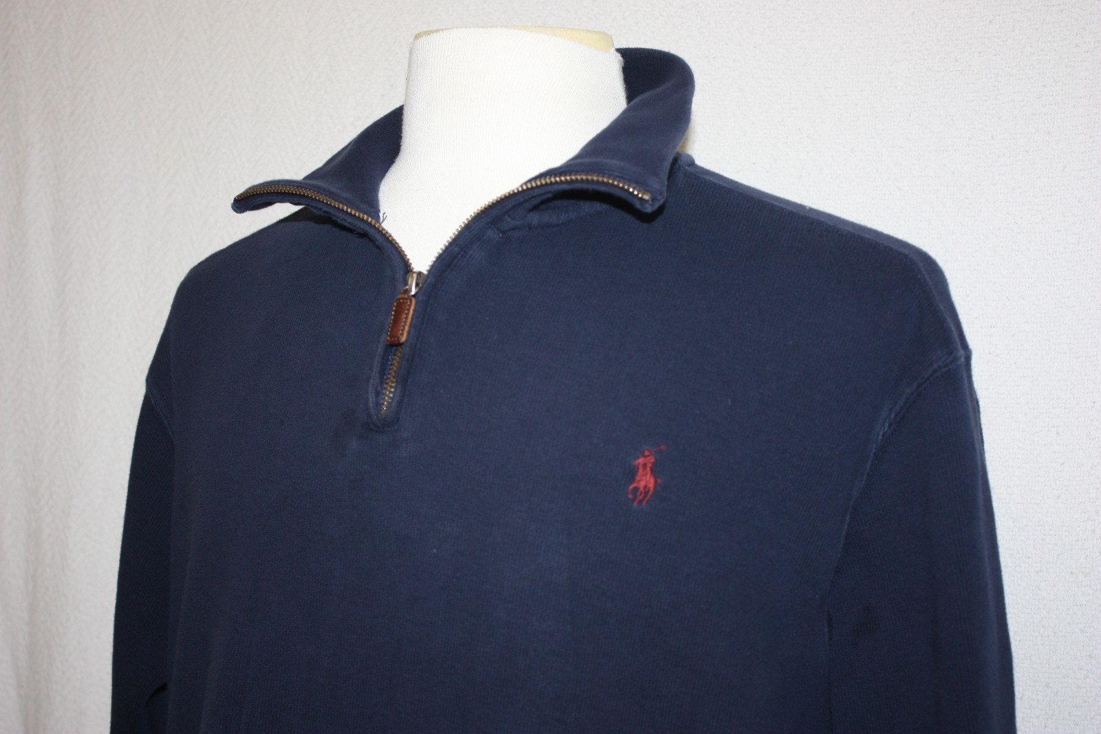 Polo Ralph Lauren Navy Blue Quarter Zip Sweater Size XL Purple Pony | eBay