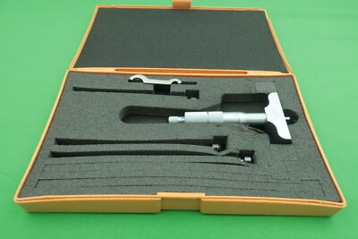 Mitutoyo 129-127 Depth Micrometer 0-4'' .001'' No Etchings 2 1/2'' Base Excellent