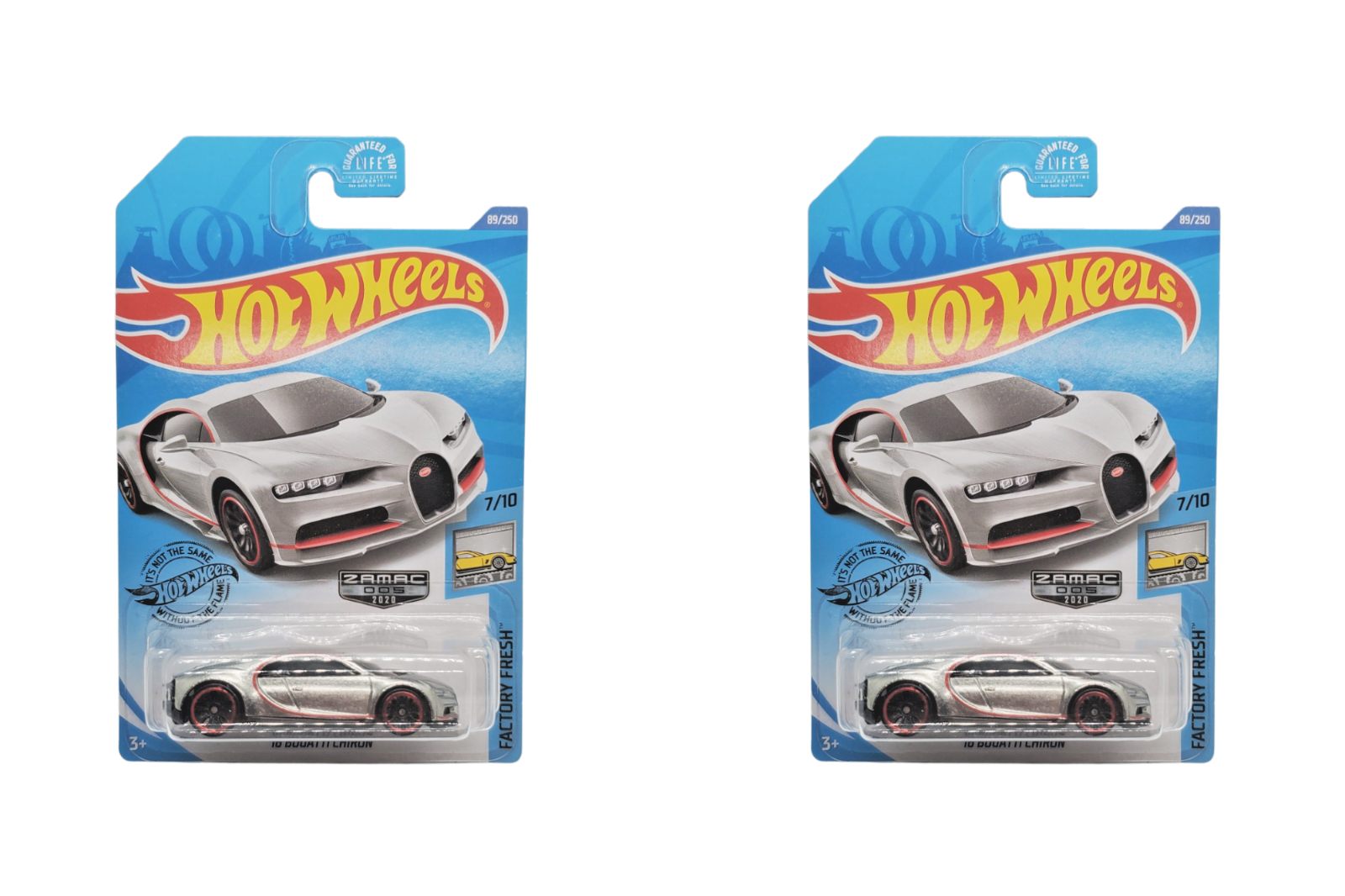 2020 Hot Wheels '16 Bugatti Chiron #89 ZAMAC Walmart Exclusive - Set of 2