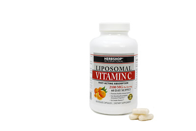 Liposomal Vitamin C - 2100mg 180 Veggie Capsules Fast-Acting Absorption Exp 2026