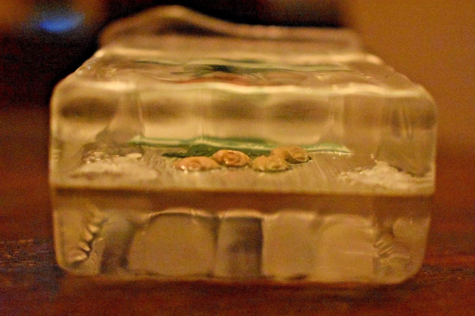 America's Most Famous Bouquet Paperweight Frankfort Distillers acrylic 2.5 in.