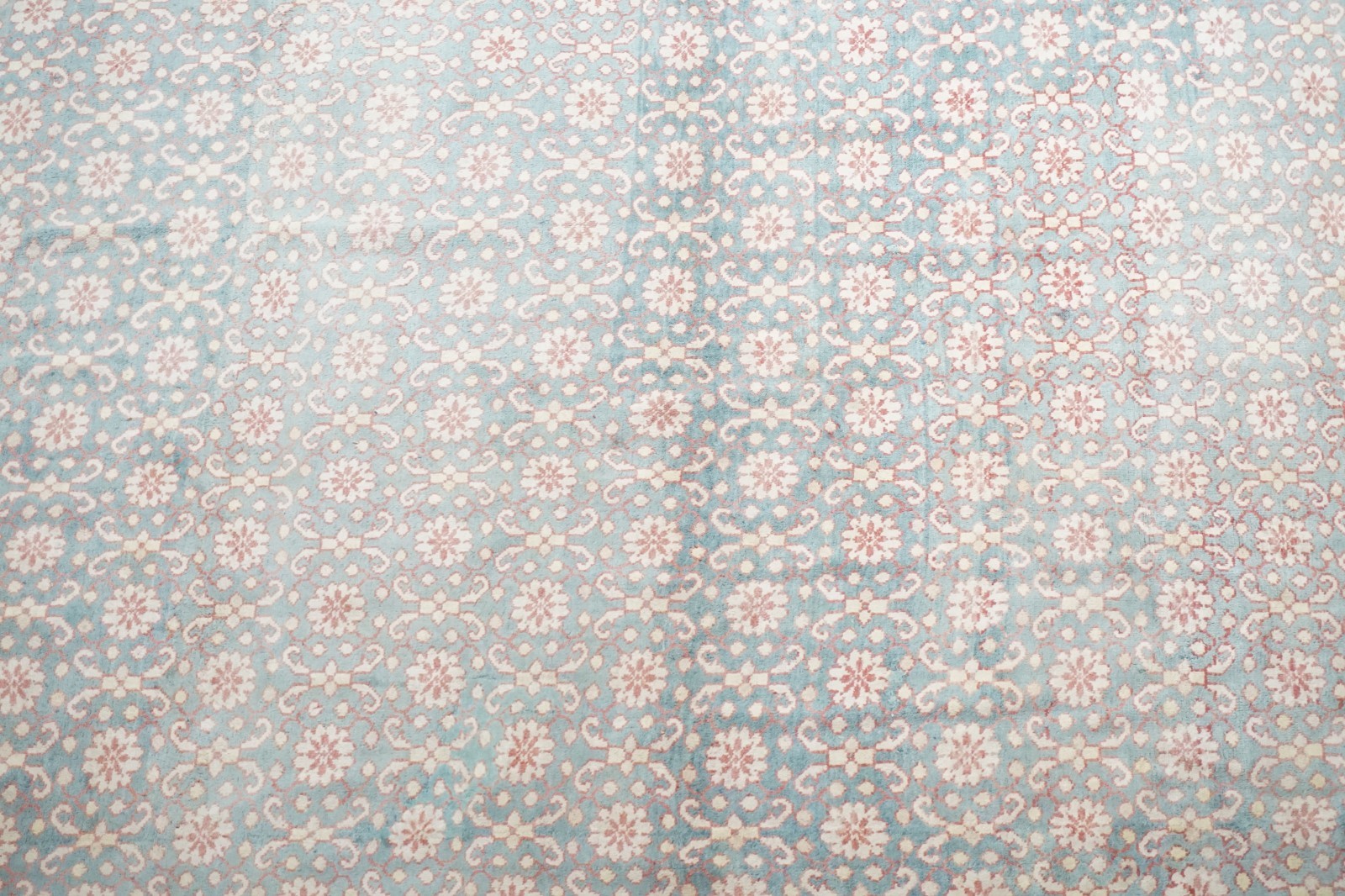 Antique 13X20 Wool & Cotton Agra Area Rug Oversized Oriental Hand Knotted Carpet