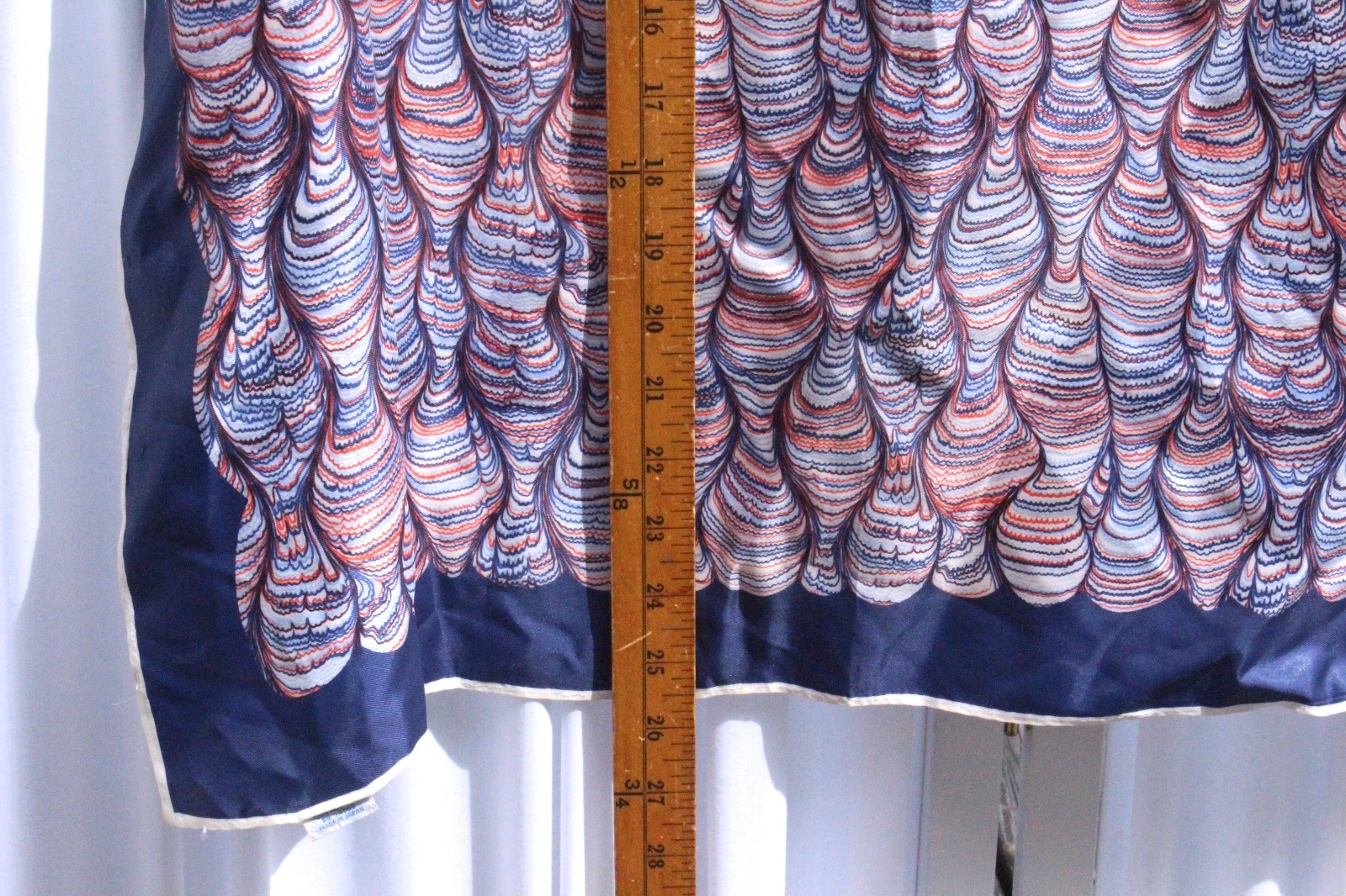 Acetate Scarf Shell Swirl Design Made in Japan Vintage 25.5