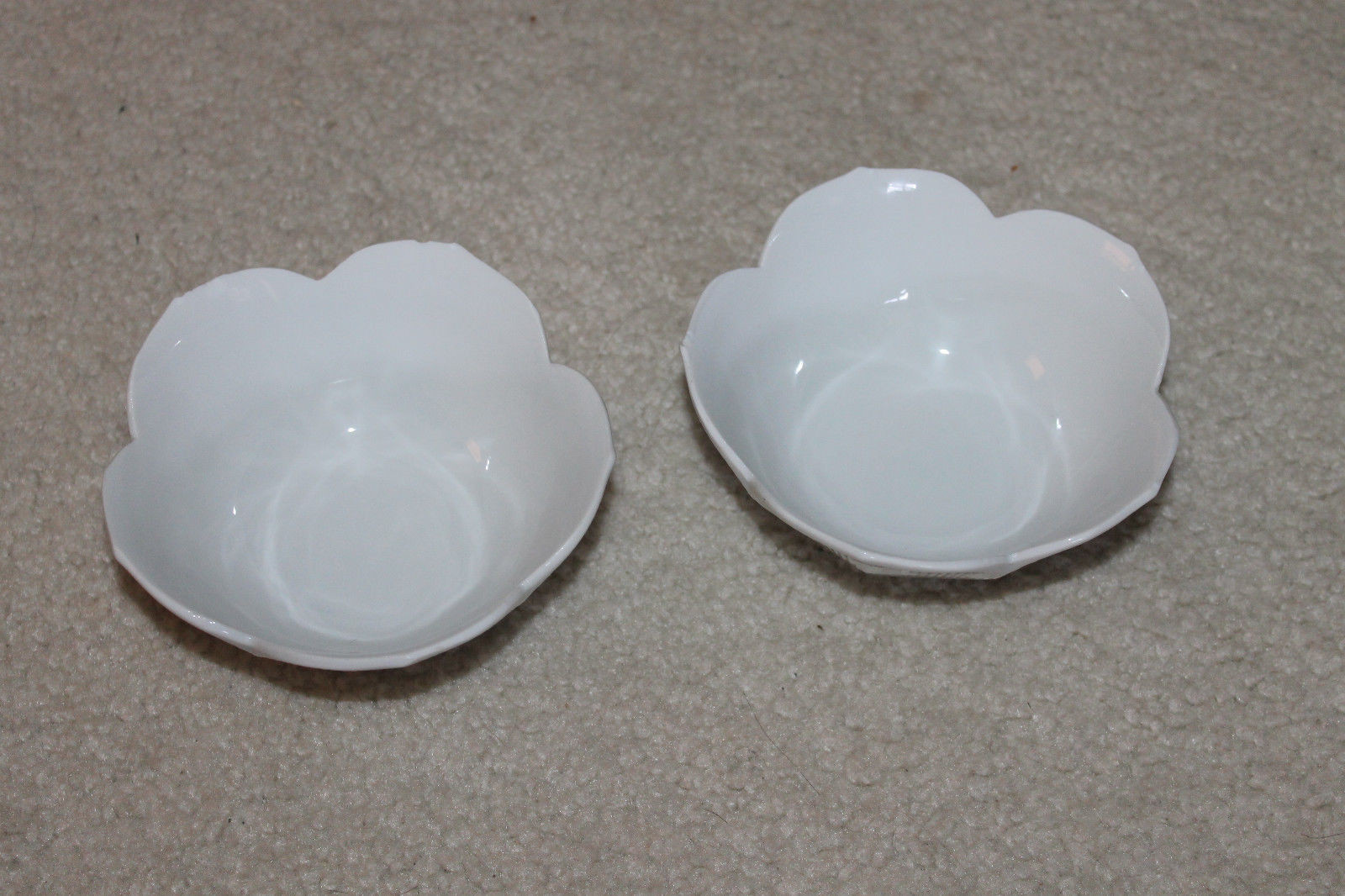 Pair of Vintage / Antique Chinese Porcelain Blanc-de-chine Bowls -4-1/2"D
