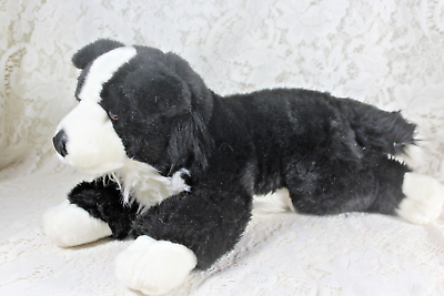 Black and white hotsell dog stuffed animal
