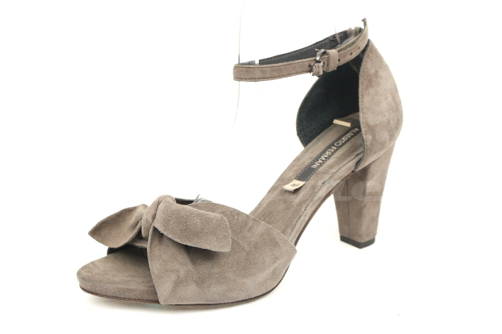 Womens Alberto Fermani Gray Suede Ankle Strap Buckle Closure Sandal Size 6.5 New