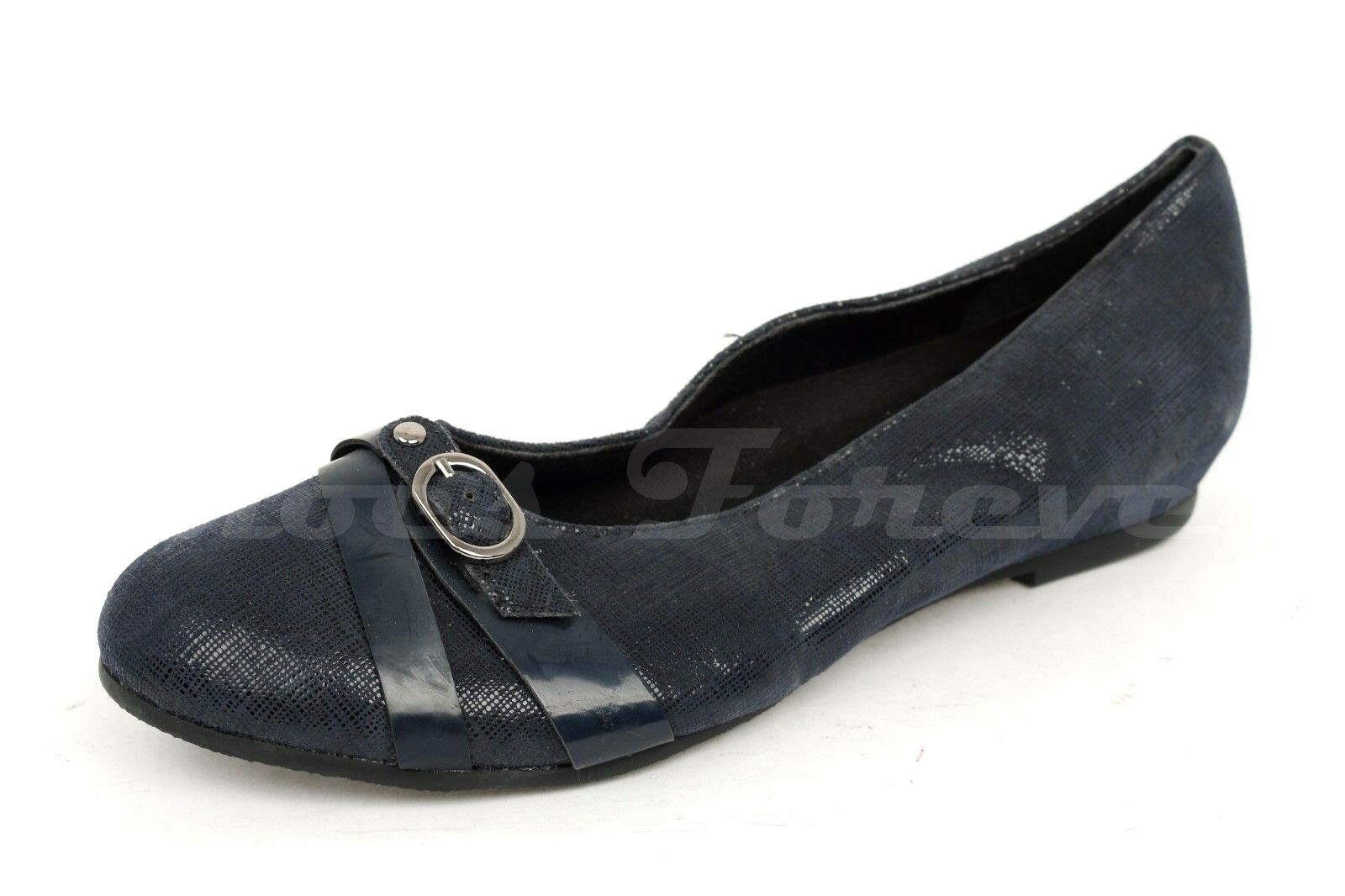 Womens MUNRO 213128 navy blue leather ballet flats sz. 6.5 NEW!