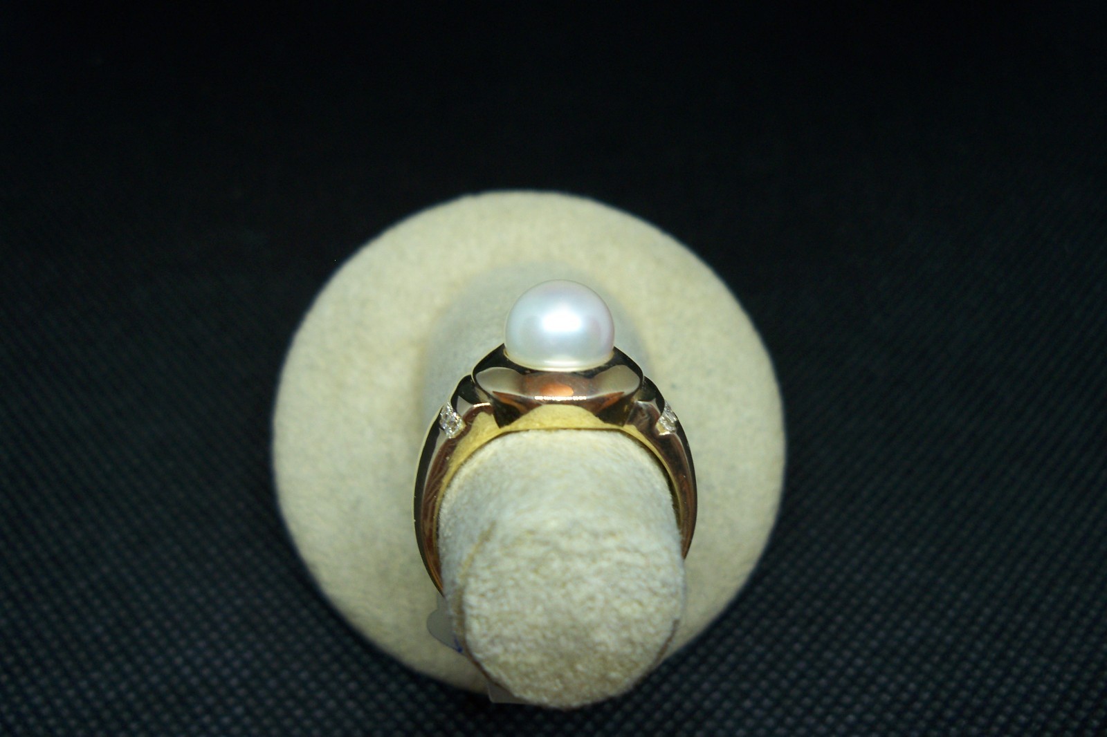 Ladies Ring   Pearl With Diamonds     Custom Made---One Of A Kind