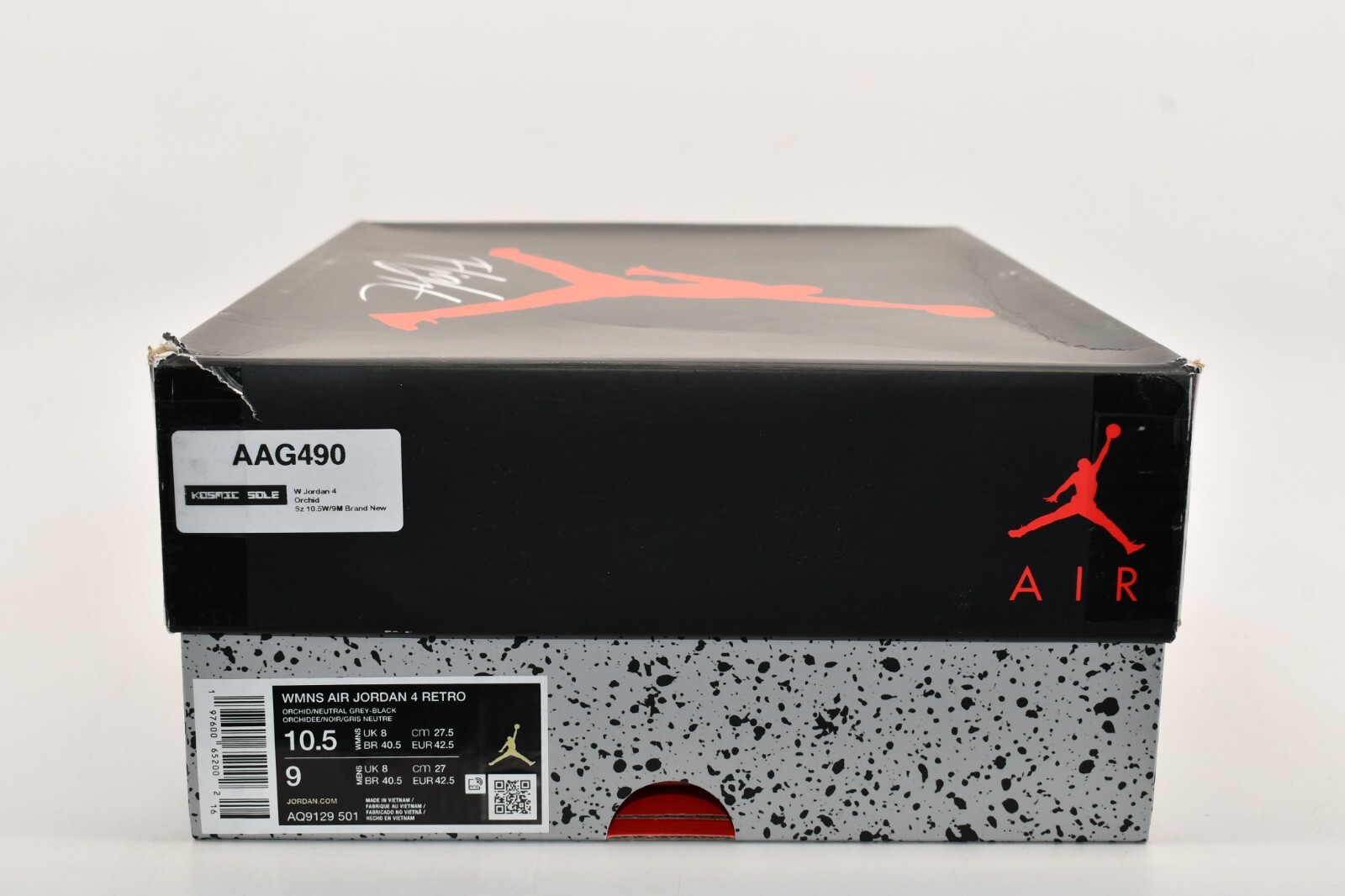 Pre-owned Jordan Women Air  4 Retro Orchid Style Aq9129-501 Size 10.5 (damaged Box) In Purple