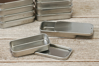 [50-count] 0.25 oz Slide Top Tin Containers for Lip Balm /Pills / Beads - EMPTY