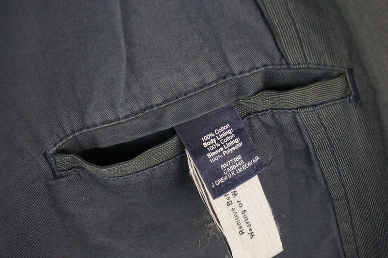 Jcrew Blue Cotton Micro Pincord Striped Modern Sport Coat Jacket Sz XL
