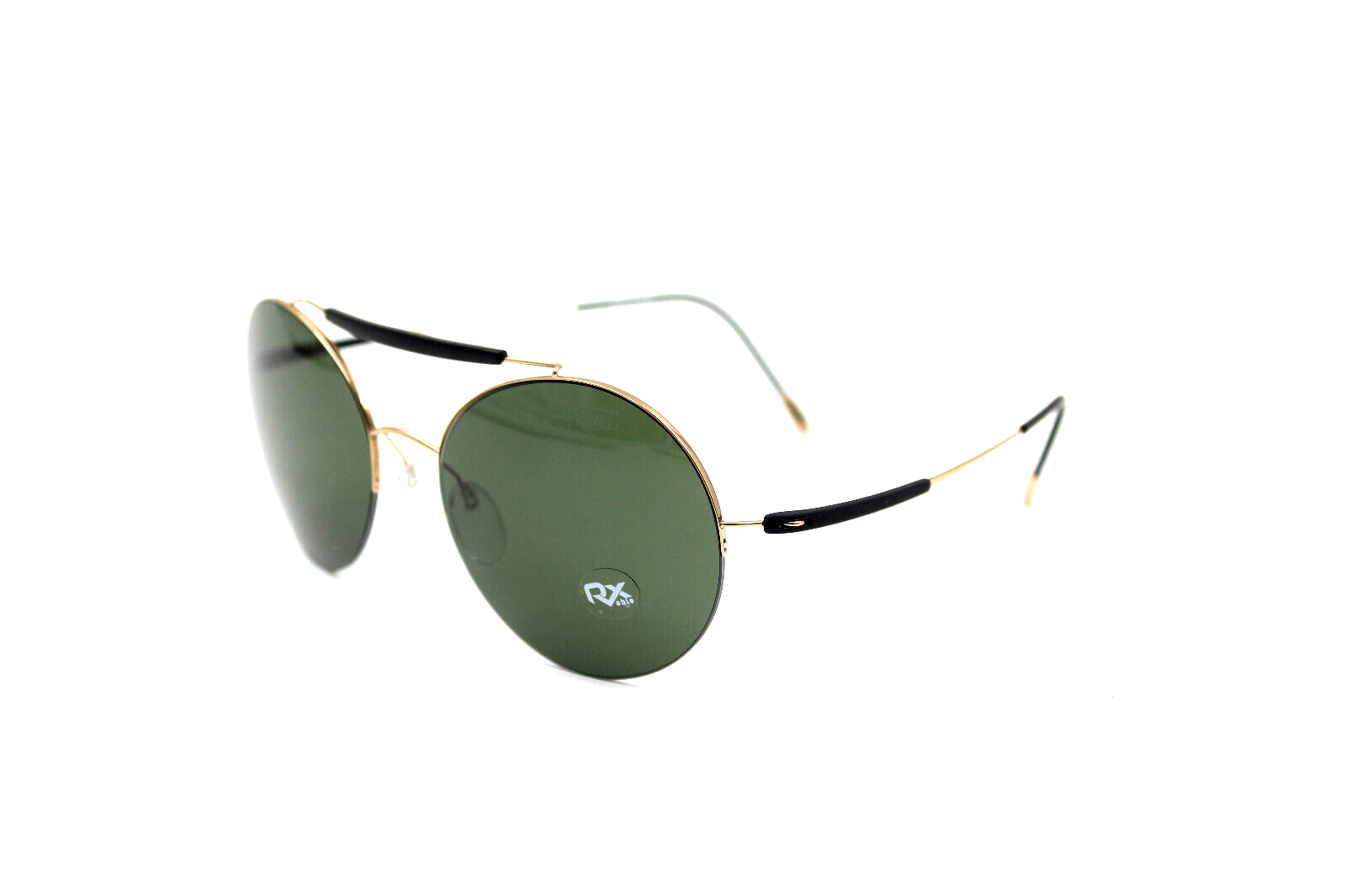 Pre-owned Silhouette Adventurer 8659 6228 Gold Black/green Lens Authentic Sunglasses