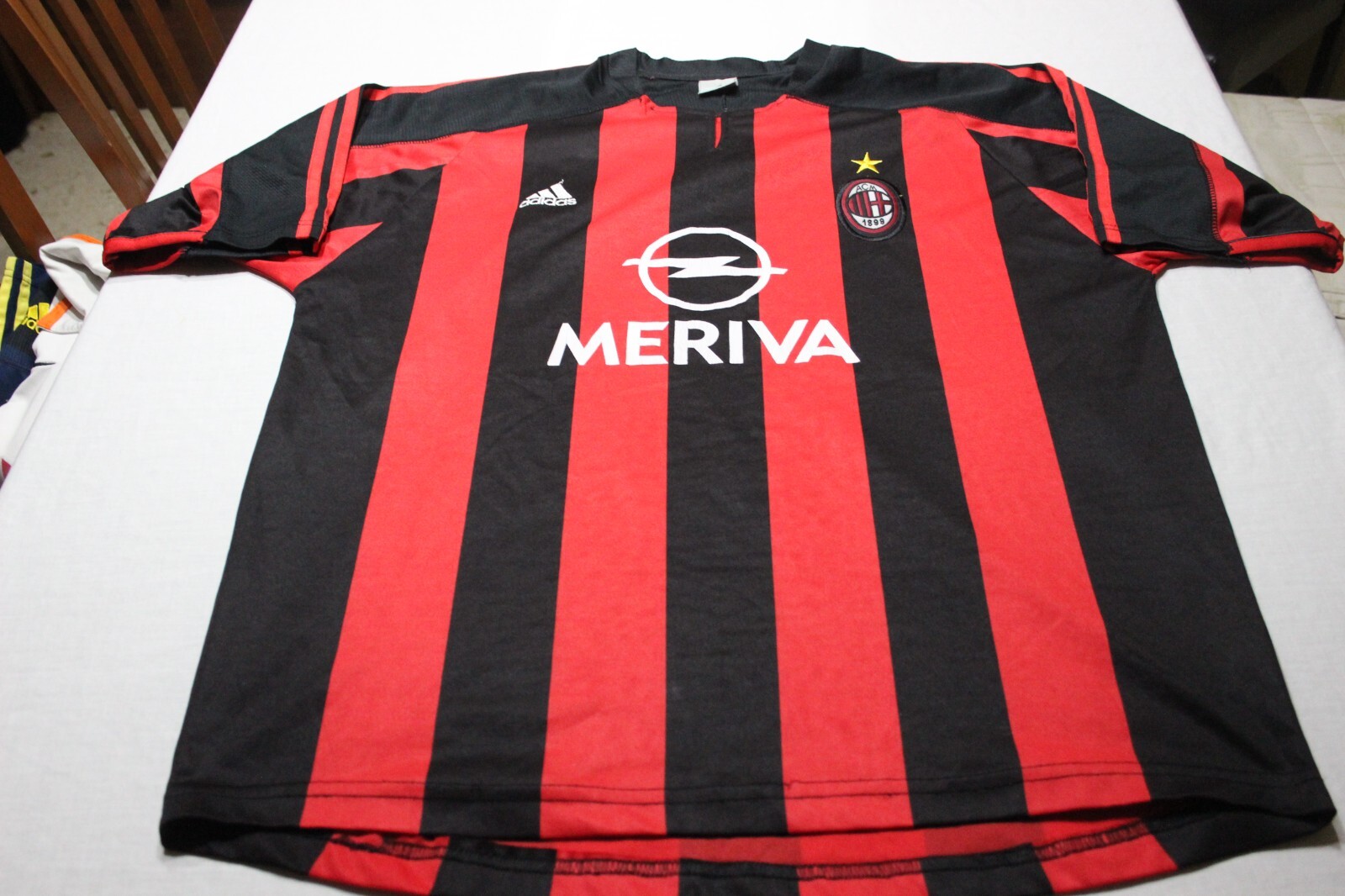 Vintage AC Milan Football Shirt 2003-04 Adidas Size XL