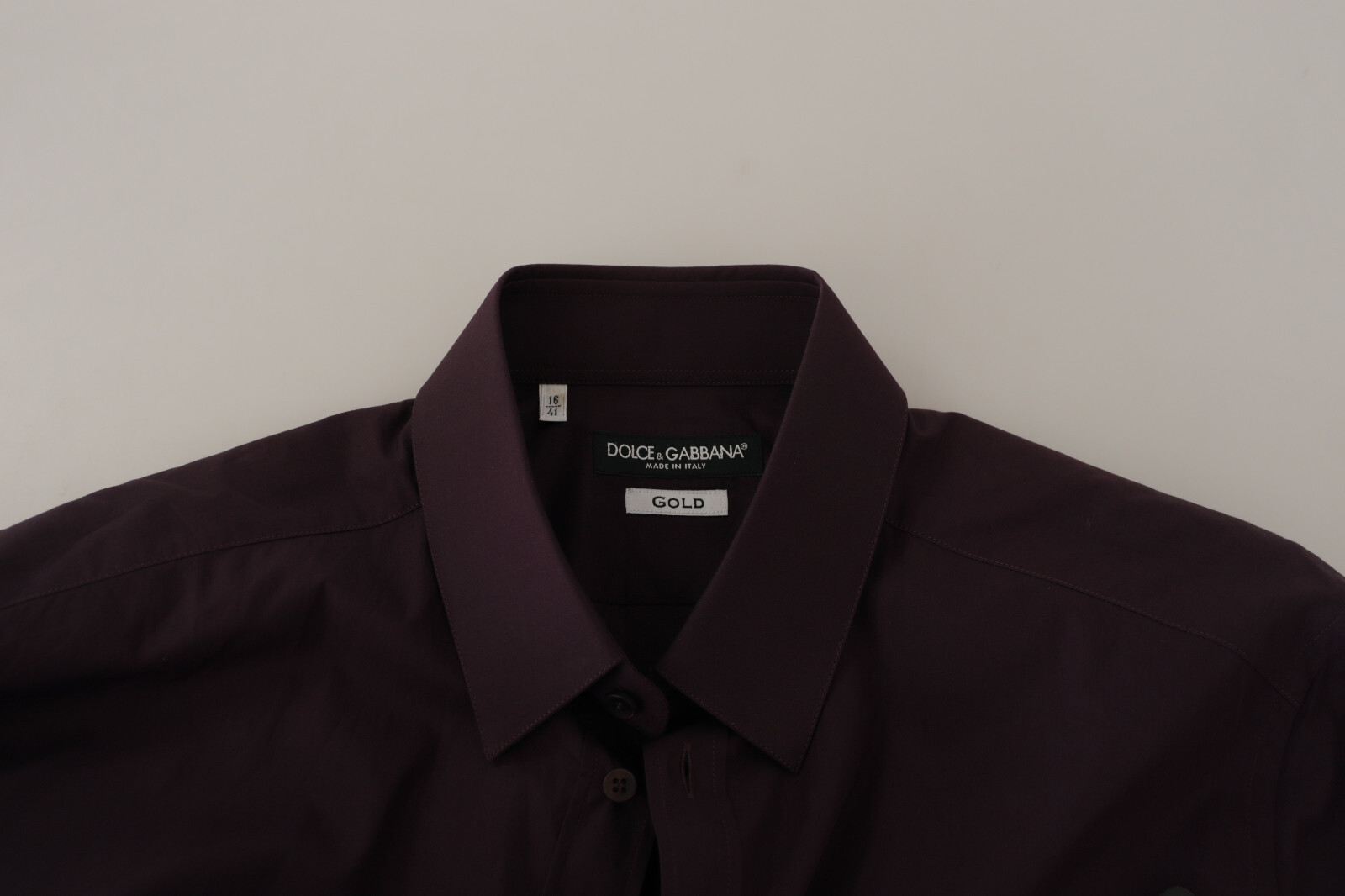Pre-owned Dolce & Gabbana Shirt Purple Cotton Gold Slim Fit Dress 39 / Us15.5/ S Rrp $600