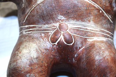 Vintage Terracotta Pottery Mayan Clay Figure/ Statue 1900's