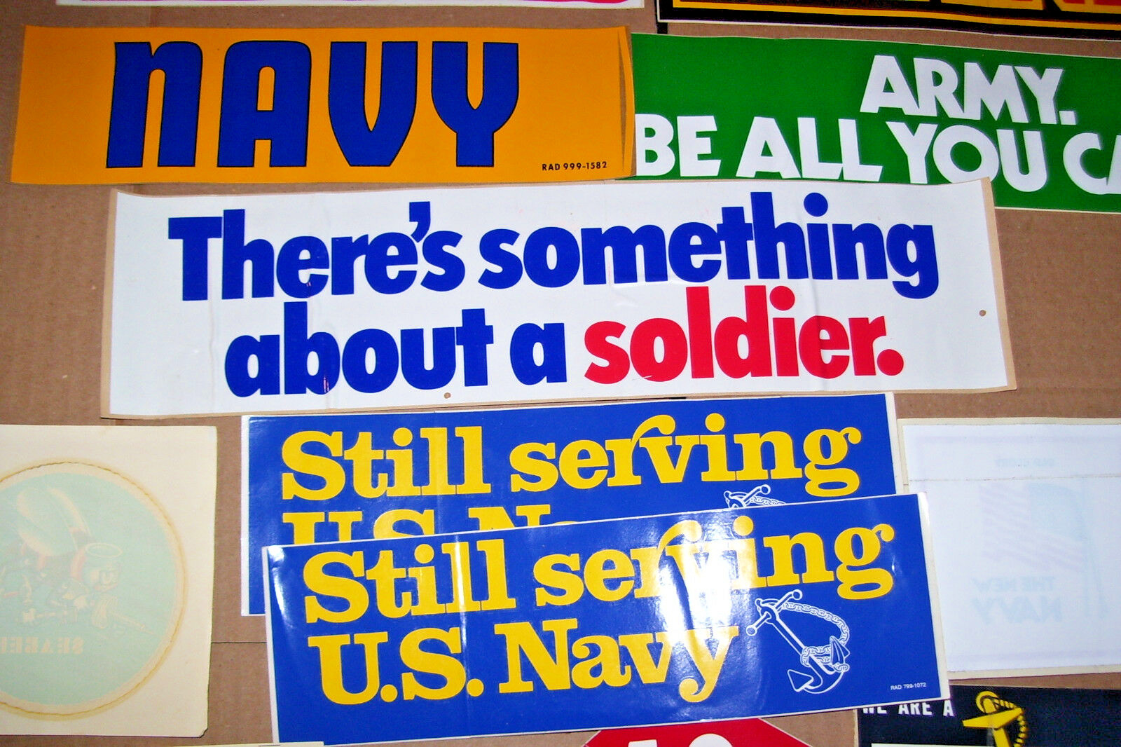 Lot of 16 Vintage Military Navy Marines Army Bumper Stickers Decals Seabees