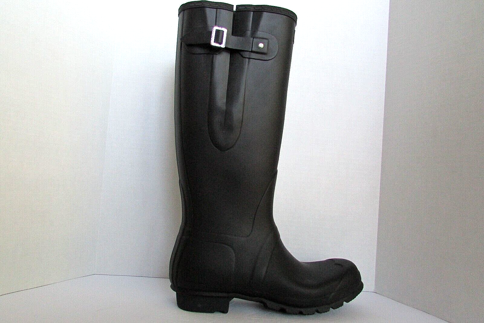 Original Black Tall Casual Buckle Wellington Rubber-us 11-new