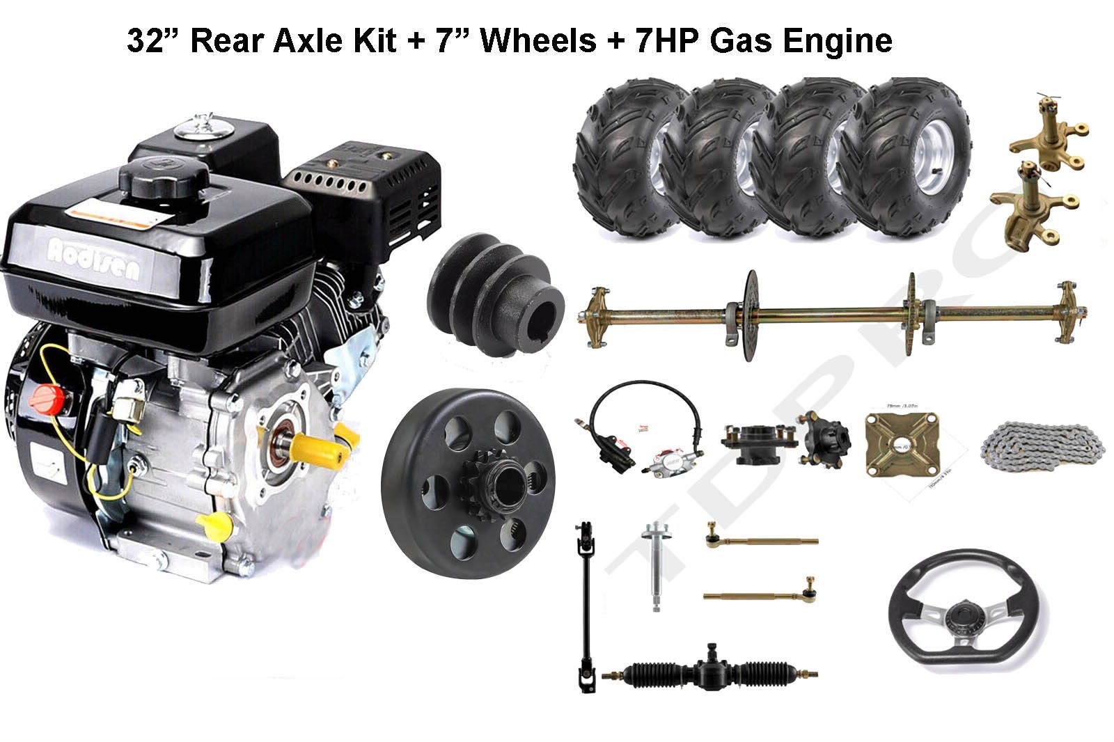 32" Go Kart Rear Axle Kit Wheels Tire