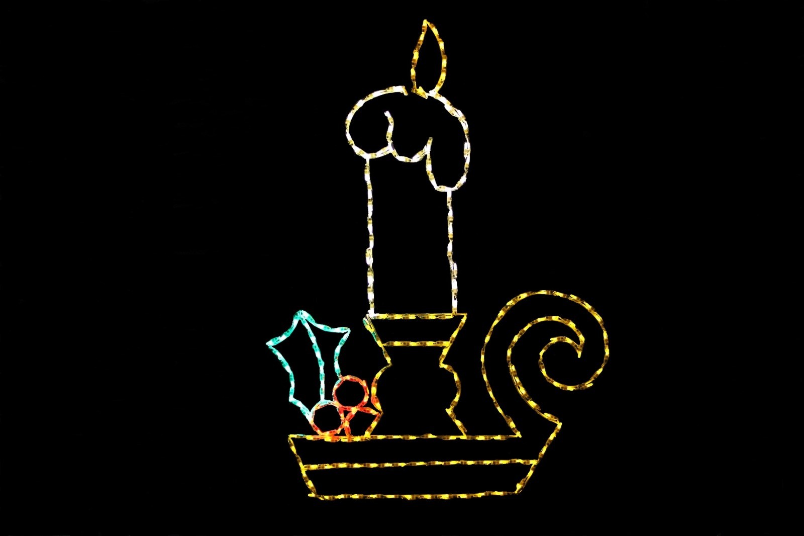 Animated Candle Metal Wire Frame LED outdoor Christmas Light Display