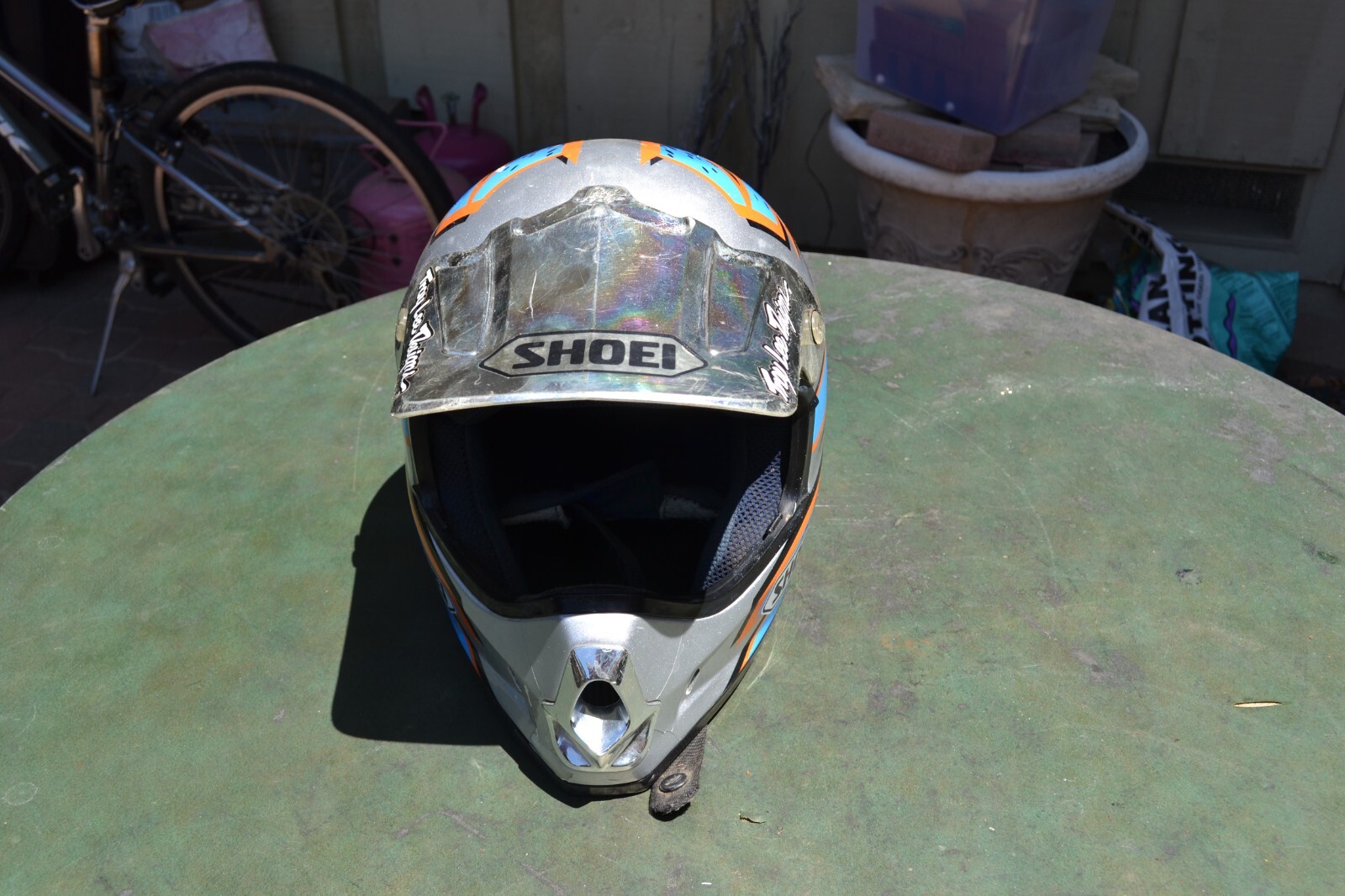 SHOEI　VF-X2　ビンテージ　オフロード　ヘルメット　55-56cm 中古 SHOEI ショウエイ VF-X2 ヘルメット トロイリーデザイン 当時物 SHOEI