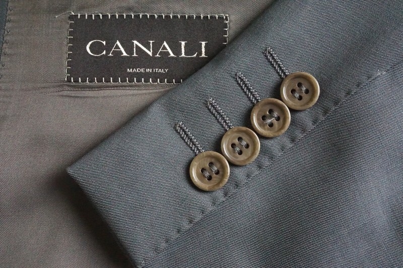 Canali Brown Label Solid Gray Wool 2 Pc Suit Jacket Pants Sz 40S