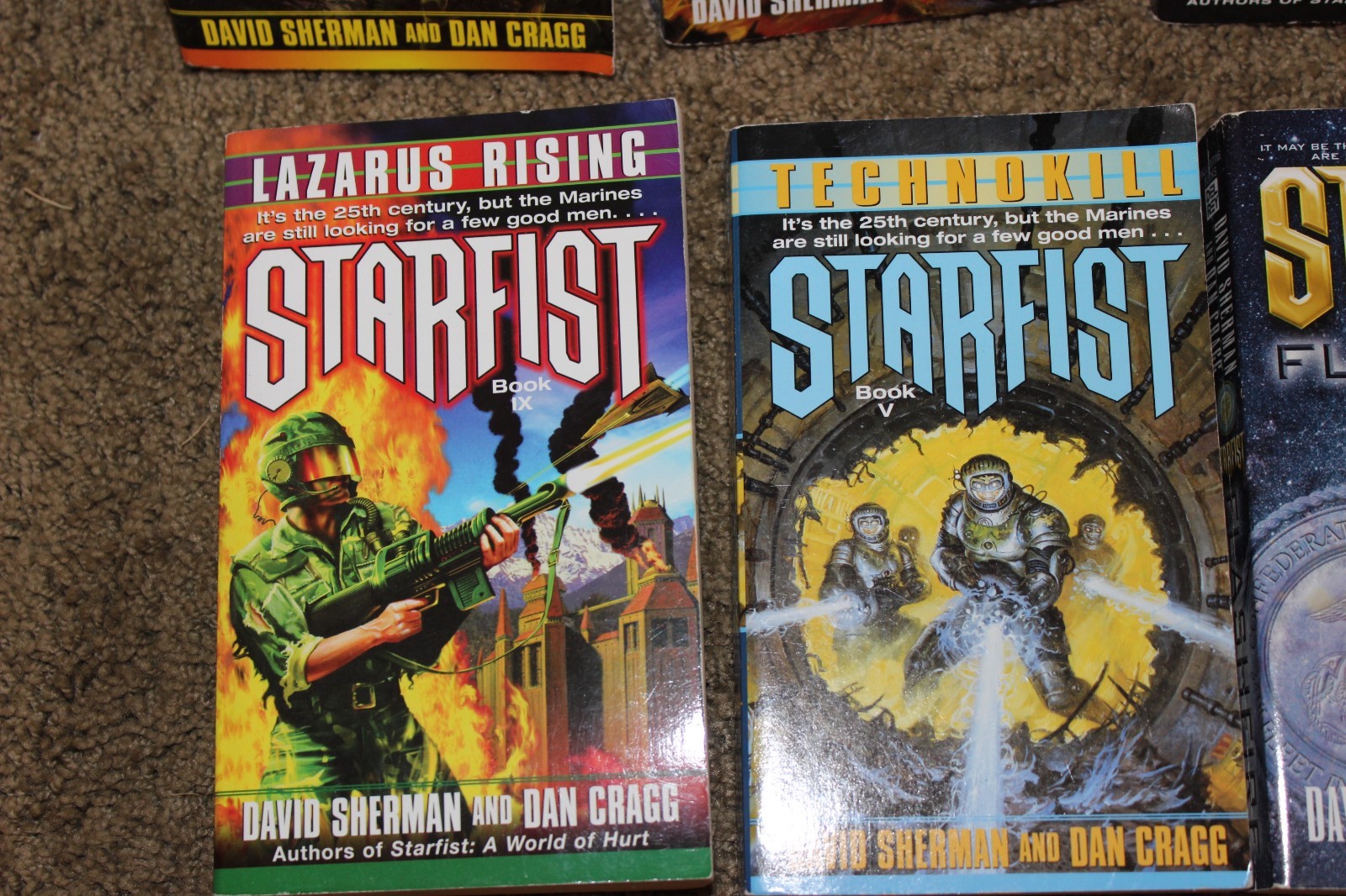 lot of 9 STARFIST Novels Sci Fi Lot Books Sherman Cragg Softcover books