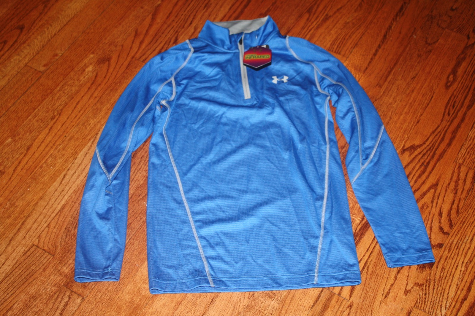 UNDER ARMOUR MEN'S 1/4 ZIP BLUE COLDGEAR INFRARED GRID