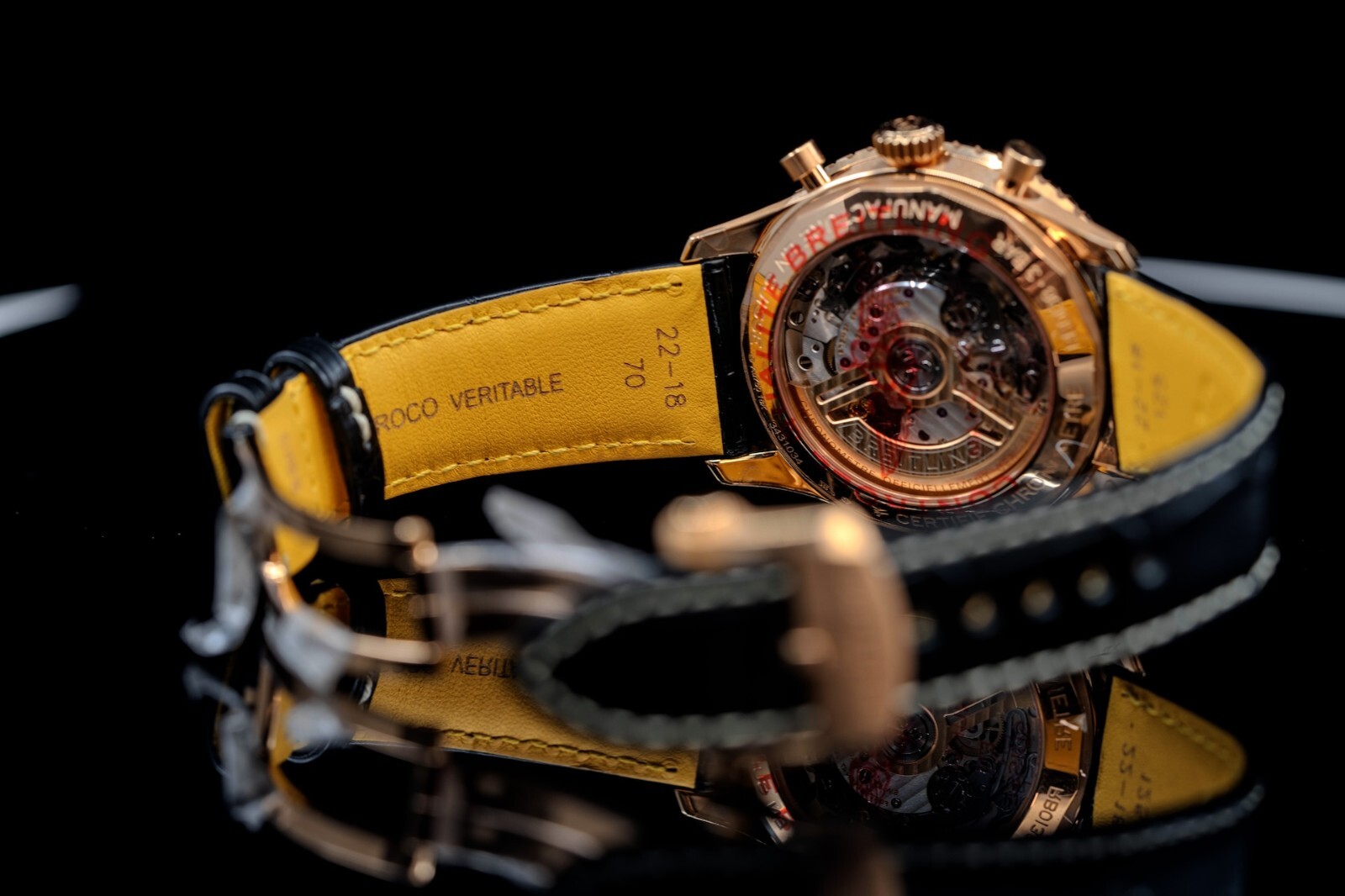 Pre-owned Breitling Navitimer B01 2024 Clean Chronograph Rose Gold Black Rb0138 43mm Watch