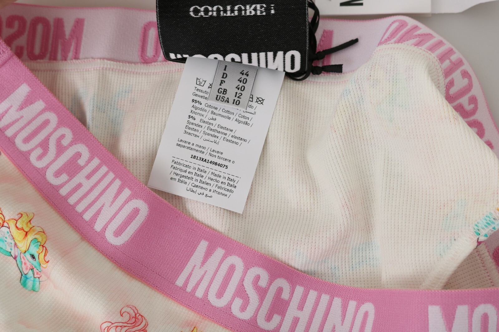 

MOSCHINO COUTURE My Little Pony — двухкомпонентная одежда для сна IT36 / US2 /  Рекомендуемая розничная цена — 240 долларов США, Multicolor