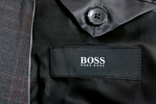 Pre-owned Hugo Boss "johnstons3/lenon1" Men's 100% Wool Plaid Two Button Suit In Multicolor