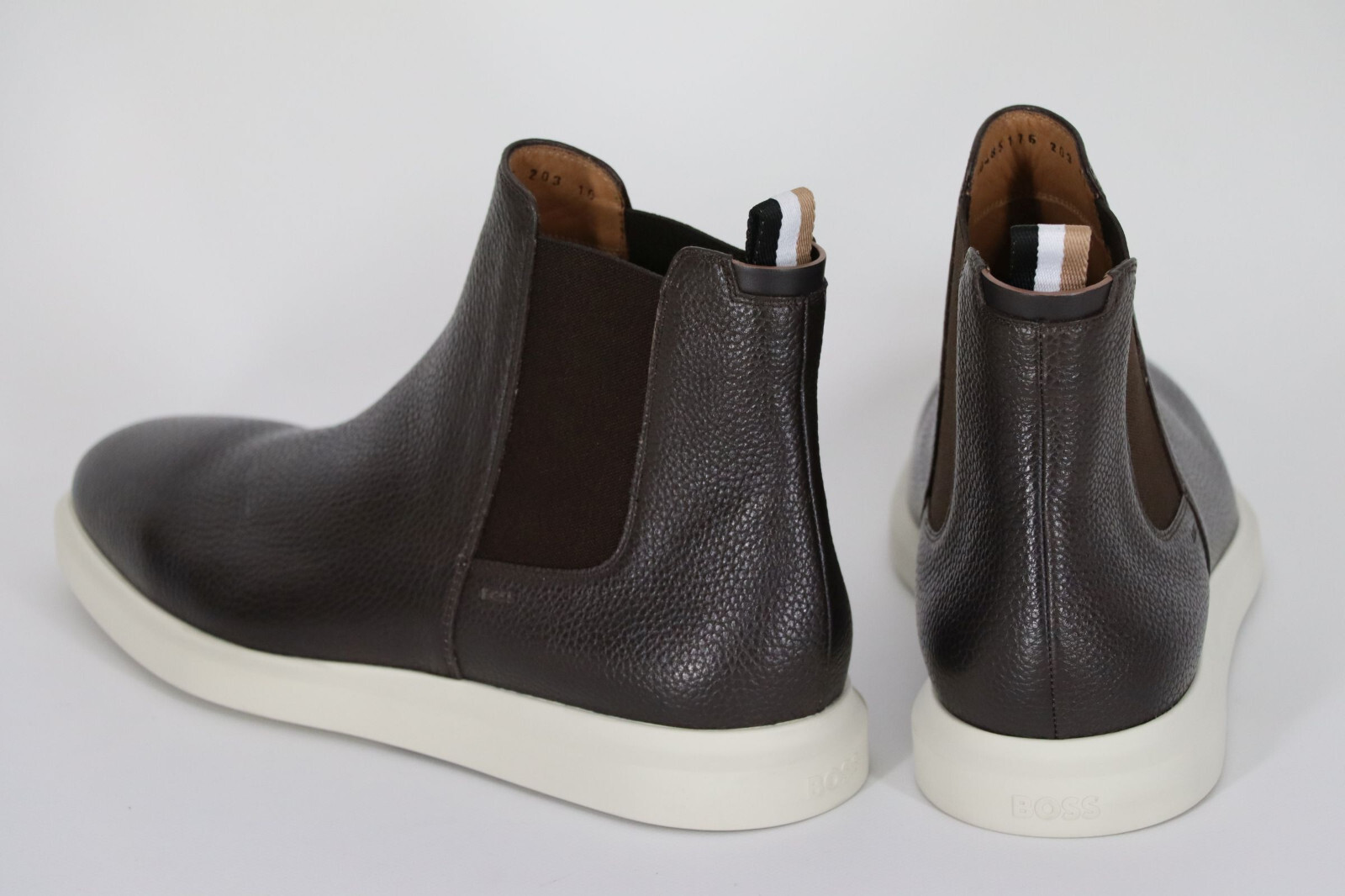 Pre-owned Hugo Boss Chelsea Boots, Mod. Randy_cheb_gr, Size Eu 44 / Us 11, Dark Brown