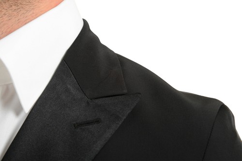 Pre-owned Hugo Boss Men's "nielsen/oliwer_1" Black Double Breasted Tuxedo Style Suit