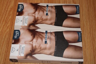 Mens Sloggi Midi Brief Black size 38 waist 2 pairs