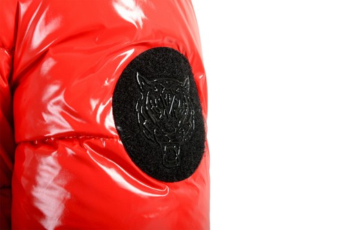 PLEIN SPORT PLEIN SPORT DAMEN ROT MIT KAPUZE WENDBAR LOGO AUFDRUCK REISSVERSCHLUSS PARKAJACKE