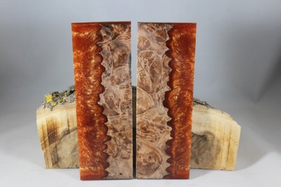 BURL COPPER COMPOSITE KNIFE HANDLE MATERIAL BLANK SCALES (173)